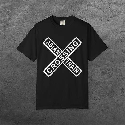 Asian Crossing Train Sign Tee | Comfort Colors Unisex