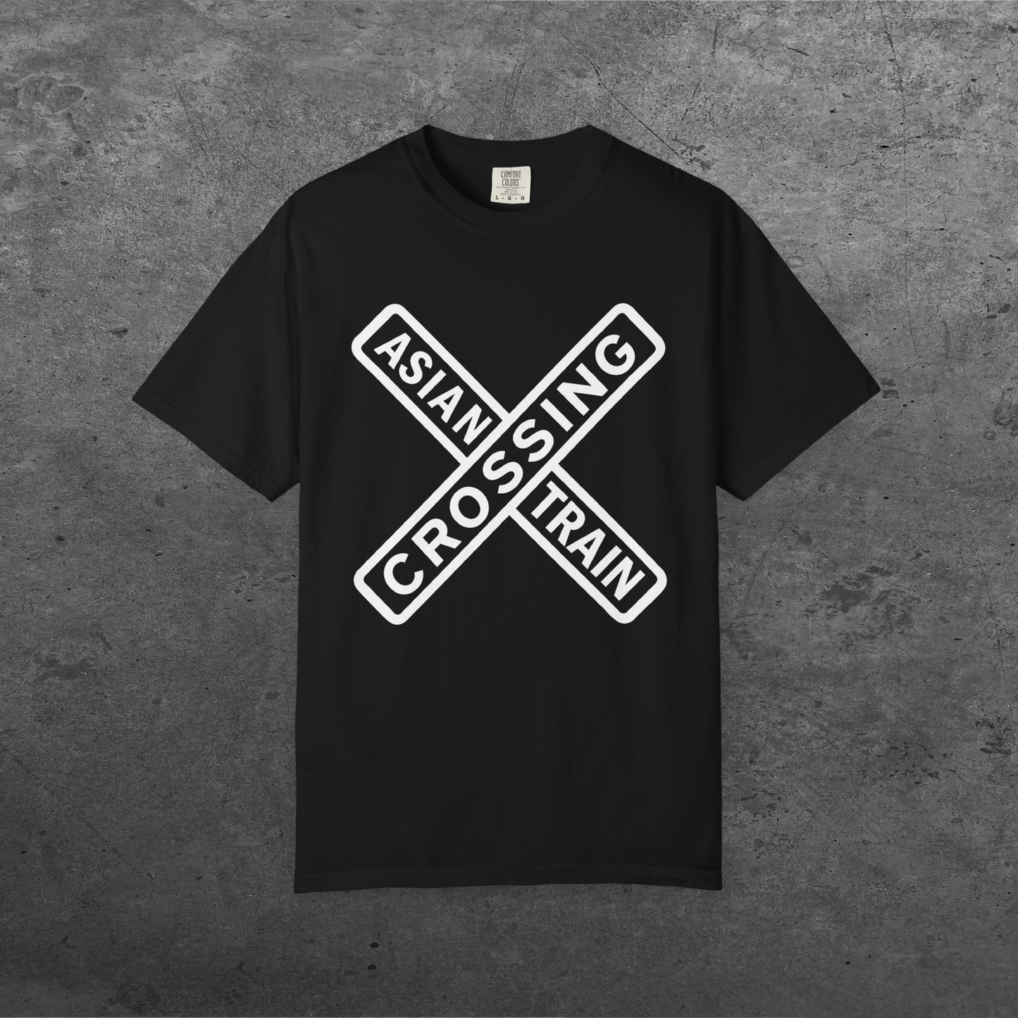 Asian Crossing Train Sign Tee | Comfort Colors Unisex